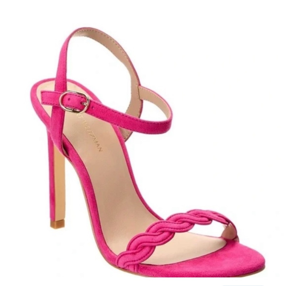 Stuart Weitzman Dancer Twistie 100 Suede Sandal In Pink Size 6.5 NEW